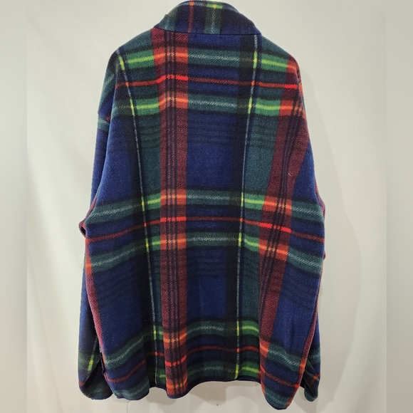 Vintage NAUTICA Multi Coloured Plaid NauTech Fleece 1/4 Zip Sweater Made USA XXL - Picture 6 of 8
